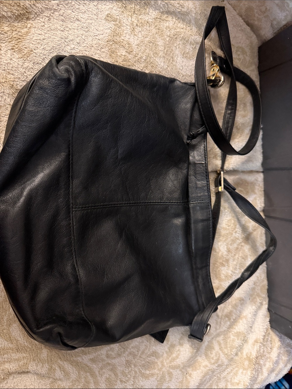 Giani Bernini Black Genuine Leather Crossbody Bag